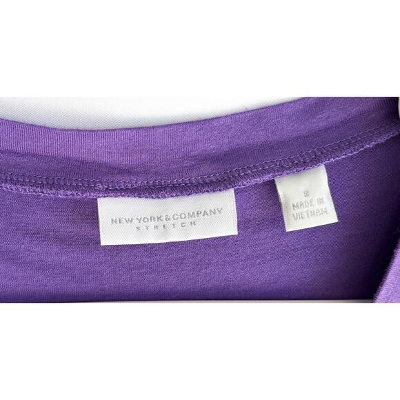 New York and Company Stretch Purple Women’s Short Sleeve Shirt size S - Picture 3 of 4